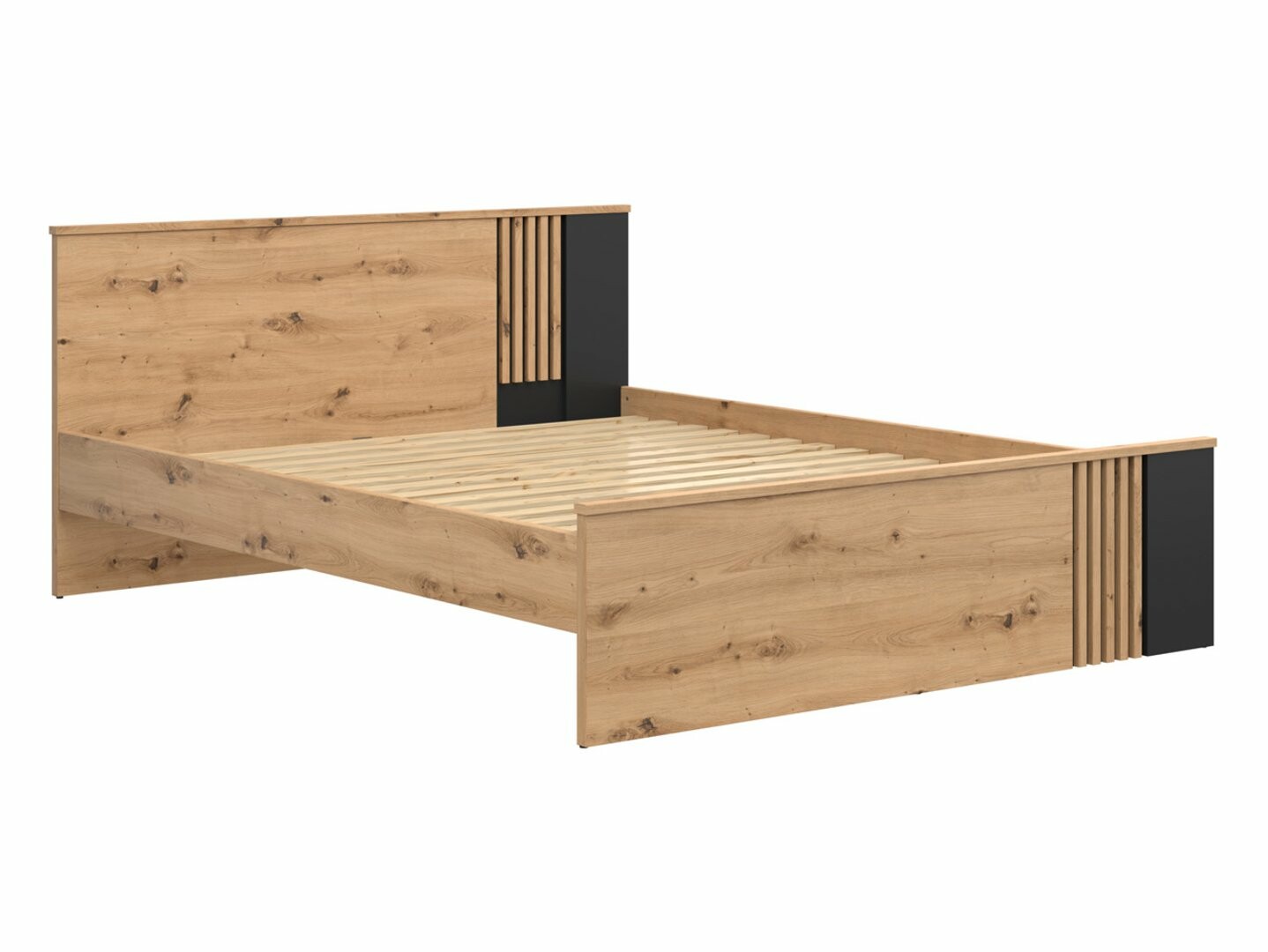 Posteľ 160x200 VABRES LOZ/160 dub artisan/čierna