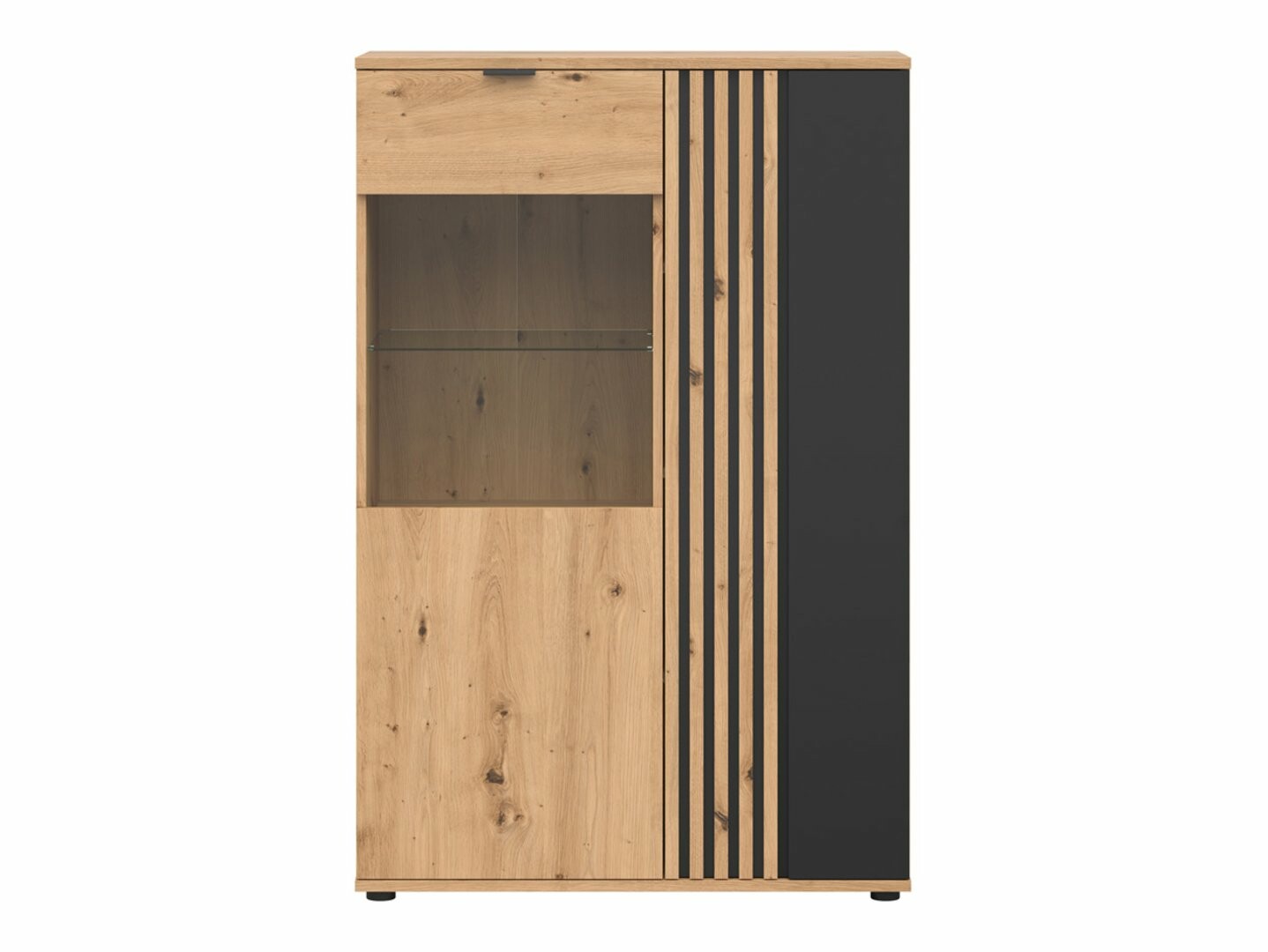 Regál VABRES REG1D1W/90 dub artisan/čierna