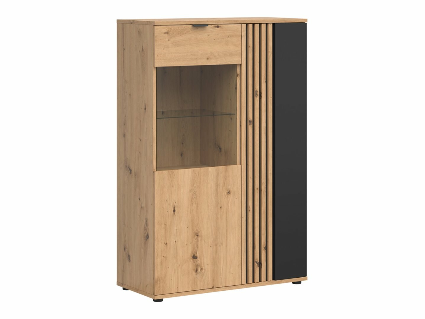 Regál VABRES REG1D1W/90 dub artisan/čierna