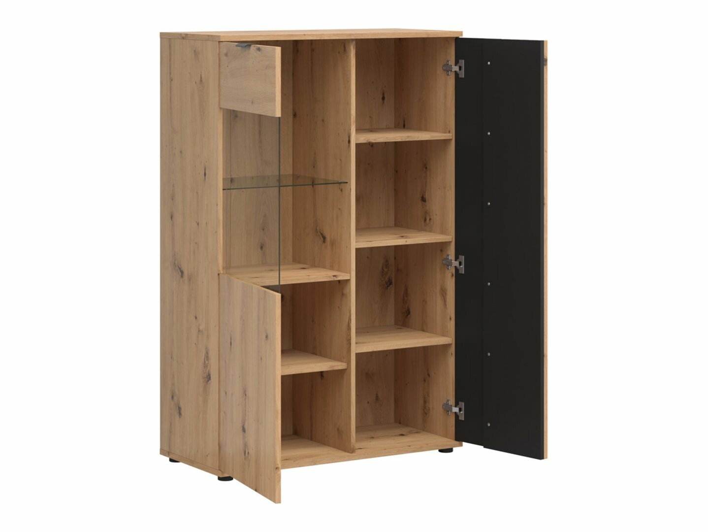 Regál VABRES REG1D1W/90 dub artisan/čierna