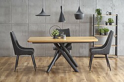 
	
		Rozkladací jedálenský stôl DERRICK slúži ako centrálny element jedálne alebo kuchyne, pri ktorom sa môže stretnúť celá rodina.
		• Model funguje dokonale a jedinečný štýl je odkazom modernosti a praktickosti.
		• Stôl určený k rôznym príležitostiam ponúka dve veľkostné varianty plochy a je možné ho rozložiť až do dĺžky 200 cm.
		• Masívny stôl zaujme nielen svojou plochou, ale rovnako nohami v netradičnom tvare.
		• Zásluhou skvelého vzhľadu je kombinácia MDF dosky, prírodnej dyhy a práškovanej ocele vo farebnom prevedení: dub prírodný/ čierna.
	
		• Maximálna nosnosť stola je do 60kg.
		• Stôl je dodávaný v demonte.
	
		 
	
		Farba stola na Vašom monitore sa nemusí zhodovať so skutočným farebným prevedením produktu.


	 
