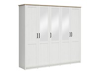 Päťdverová šatníková skriňa so zrkadlom: LOKSA - SZF2D3M