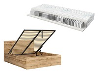 Posteľ 160x200 s úložným priestorom, roštom a matracom: TETRIX