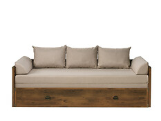 Charakteristika: 

•   Rozkladacia posteľ JLOZ 80/160 z kolekcie INDIANA.
•   Matrac s dreveným rámom v rozmere: šírka 75 - 150, dĺžka 195 cm.
•   Výsuvná časť - zásuvka je na plastových kolieskach a obsahuje úložný priestor na posteľnú bielizeň.
•   Maximálna nosnosť postele je do 200 kg.
 •     Uvedená cena postele neobsahuje cenu matraca a vankúšov.
•   K tejto posteli je potrebné dokúpiť matrac z ponuky BLACK RED WHITE - CARBO do postele INDIANA/MALCOLM. Matrac obsahuje vo vnútri drevený rošt.
•   Možnosť dokúpenia vankúšov INDIANA/MALCOLM (3ks) a podhlavníka CARBO - INDIANA/ MALCOLM.
•   Jednoduchá montáž.



INDIANA je praktický nábytok v štýle divokého západu so zaujímavými detailmi – úchytky a ozdobné kovanie na rohoch nábytku. Vďaka tejto kolekcii jednoducho a vkusne viete zariadiť obývaciu izbu, pracovňu, študentskú izbu alebo predsieň. 
