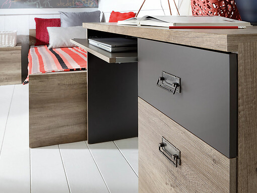 Stôl Malcolm BIU1D1S Dub monument/šedy wolfram/dub monument