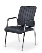 Konferenčná stolička VIGOR s podrúčkami je jednoduchého tvaru a vyrobená z kovu. 
• Komfort vzniká vďaka kvalitnej ekokoži v čiernom prevedení. 
• Vhodná do moderných kancelárií a inštitúcií.