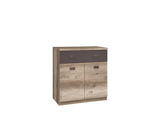 Komoda Malcolm KOM2D1S dub monument / sivá wolfram / dub monument