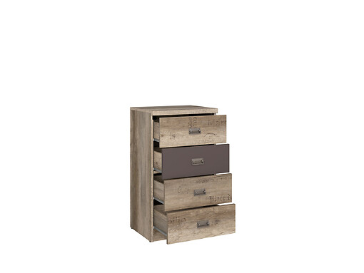 Komoda Malcolm KOM4S/50 dub monument / sivá wolfram / dub monument