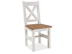 
	Jedálenská stolička POPRAD v škandinávskom štýle zaujme svojim jednoduchým dizajnom a funkčnosťou.
	• Opierka so skríženými priečkami podčiarkuje tradičný vzhľad produktu.

	• Drevená štvornohá konštrukcia je spevnená, čím sa zaisťuje stabilita stoličky.
	• Jednoduchý tvar, materiál (borovicové drevo) a farebné prevedenie (medovo hnedá/ biela patina) vytvárajú produkt vhodný pre tradičné gastronomické jednotky, či chatové interiéry.

	
	Farba stoličky na Vašom monitore sa nemusí zhodovať so skutočným farebným prevedením produktu.
