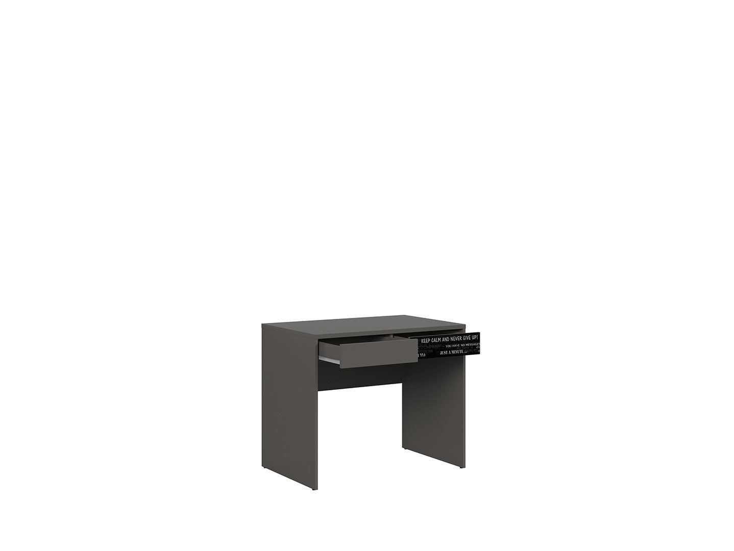 Kancelársky stôl GRAPHIC BIU2S/C sivý wolfram/sivý wolfram/čierny s nádpismi