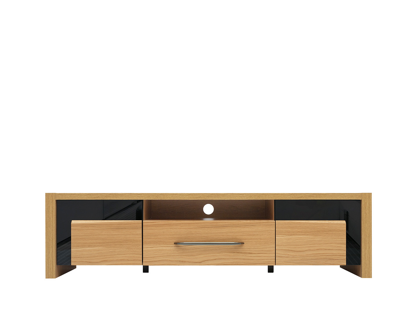 TV stolík AROSA RTV2D1S dub baltic/dub prírodný/čierny lesk