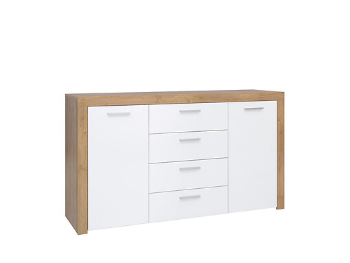 Komoda KOM2D4S BALDER dub riviera / biely lesk