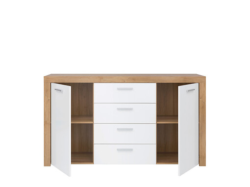 Komoda KOM2D4S BALDER dub riviera / biely lesk