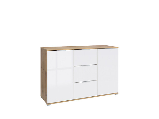 Komoda KOM2D3S ZELE dub wotan / biely lesk