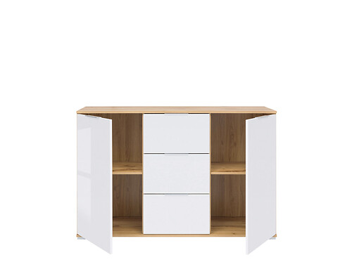 Komoda KOM2D3S ZELE dub wotan / biely lesk