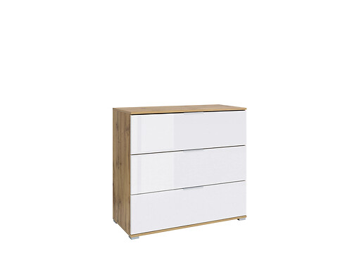 Komoda KOM3S ZELE dub wotan / biely lesk