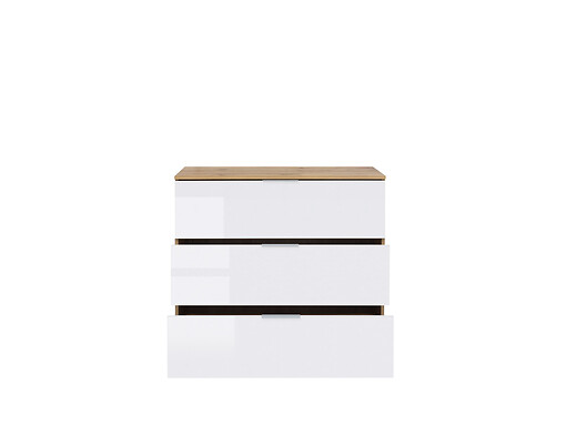 Komoda KOM3S ZELE dub wotan / biely lesk