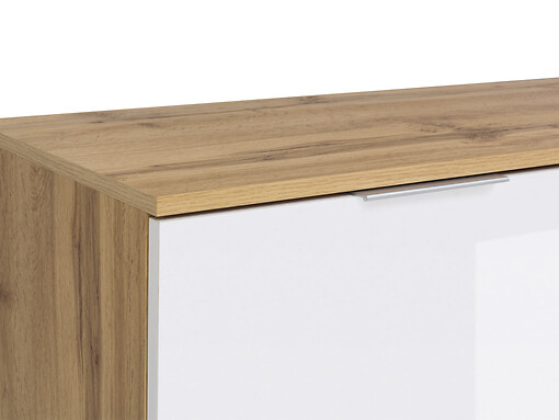 Komoda KOM4D ZELE dub wotan / biely lesk