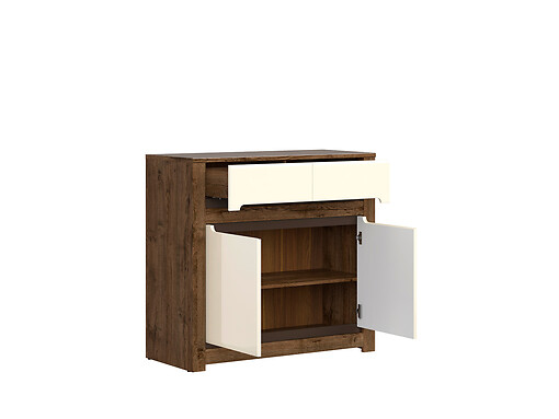 Komoda Ruso KOM2D2S dub april / perlový lesk