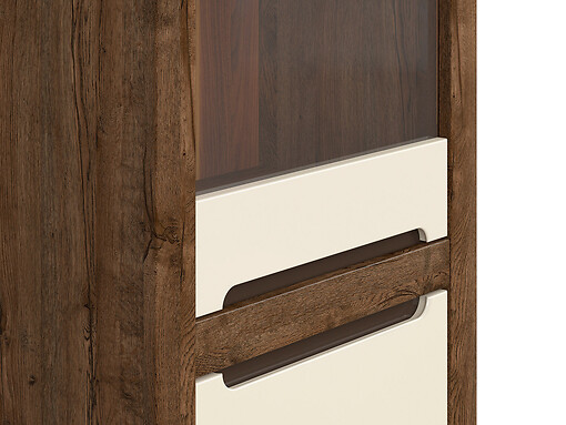 Vitrína RUSO REG1W1D dub april / perlový lesk