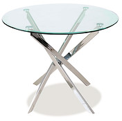 
	Jedálenský stôl AGIS patrí medzi dizajnérske skvosty vďaka svojmu atypickému tvaru.
	• Najviac zaujme jeho kovová chrómovaná podnož, ktorá drží dosku v štyroch bodoch.
	• Doska okrúhleho tvaru je vyrobená z prehľadného tvrdeného skla.
	• Stôl je dodávaný v demonte a montáž je veľmi jednoduchá.
	 

	Farba stola na Vašom monitore sa nemusí zhodovať so skutočným farebným prevedením produktu.
