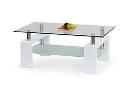 
	
		Konferenčný stolík DIANA H v originálnom dizajne je vhodný do moderných domácností.
		• Disponuje špecifickým farebným podaním, kde vrchná doska stola je z tvrdeného číreho skla. Spodná doska pozostáva z bieleho skla.
		• Zaujímavým prvkom sú aj podnože stolíka (MDF lakovaná) vo farebnom prevedení bieleho laku.
		• Stôl je dodávaný v demonte a montáž je veľmi jednoduchá.
	
		
		Farba stolíka na Vašom monitore sa nemusí zhodovať so skutočným farebným prevedením produktu.


	 
