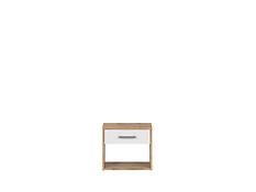 Charakteristika: 

•   Praktický nočný stolík KOM1S z kolekcie MATOS.
•   Obsahuje úložný priestor v podobe 1 zásuvky, ktorá disponuje jednoduchou rukoväťou podlhovastého tvaru k ľahkému otváraniu.
•   Pod zásuvkou sa nachádza otvorená polica pre uskladnenie časopisov alebo kníh. 
•   Jednoduchá montáž. 

Univerzálna štylistika a kombinácia farieb bielej a teplého dreva umožňujú kombinovať moderný dizajn s funkčnosťou. Nábytok kolekcie MATOS dokáže vytvoriť z Vašej spálne dokonalý raj na zemi.
