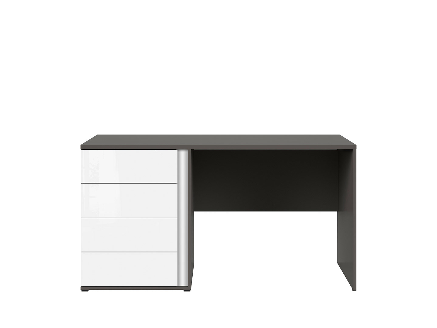 Kancelársky stôl GRAPHIC BIU1D1SL/A šedý/biely lesk