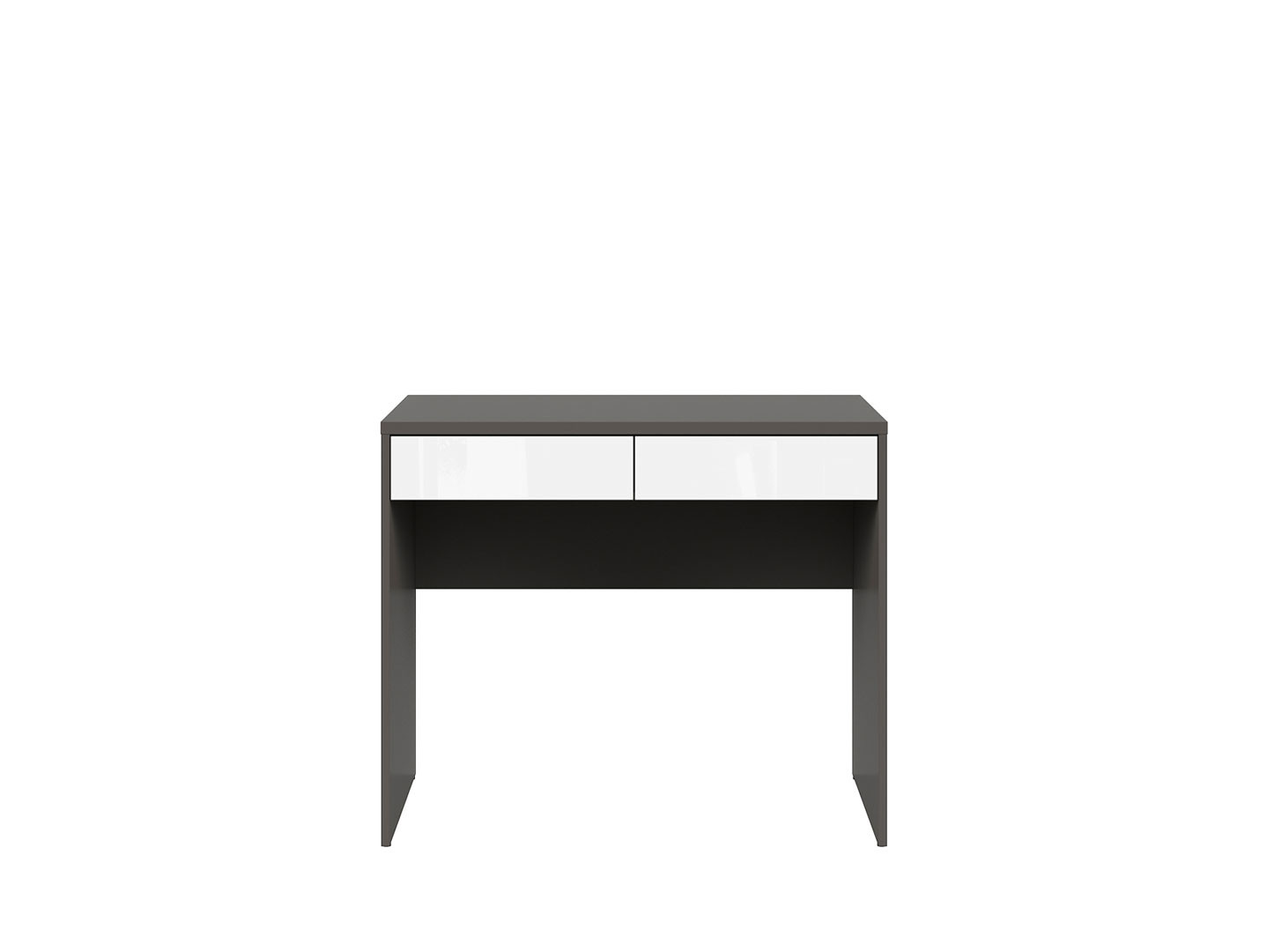 Kancelársky stôl GRAPHIC BIU2S sivý wolfram/biely vysoký lesk