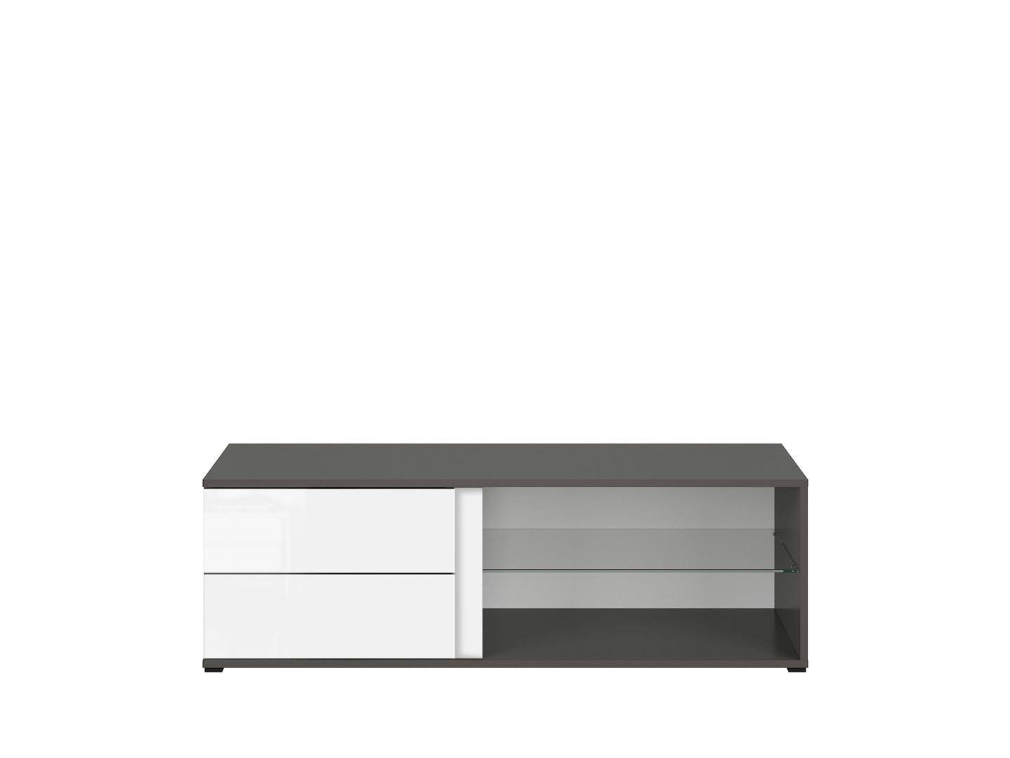 TV stolík GRAPHIC RTV2S/120/A sivý wolfram/biely vysoký lesk