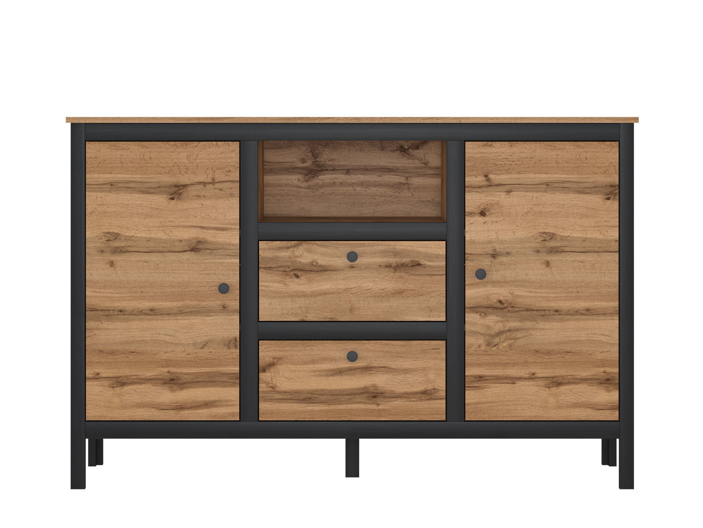 Komoda LOFT KOM2D2S/150 dub wotan/ čierna