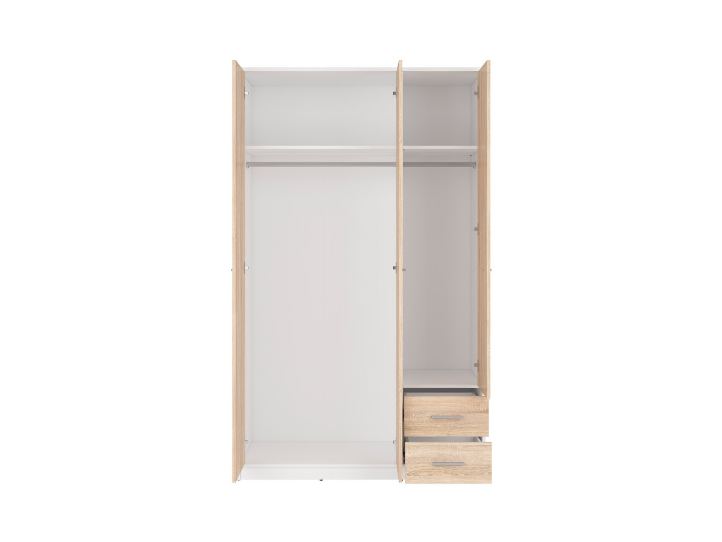 Skriňa NEPO PLUS SZF3D2S biela/dub sonoma