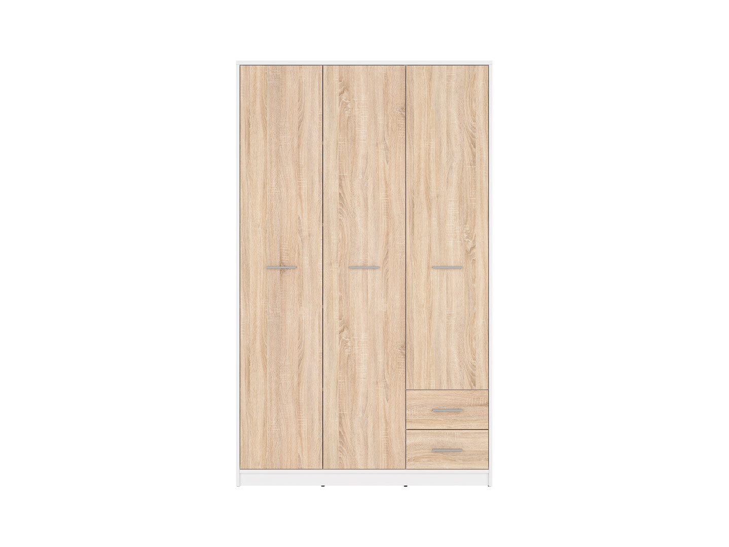Skriňa NEPO PLUS SZF3D2S biela/dub sonoma