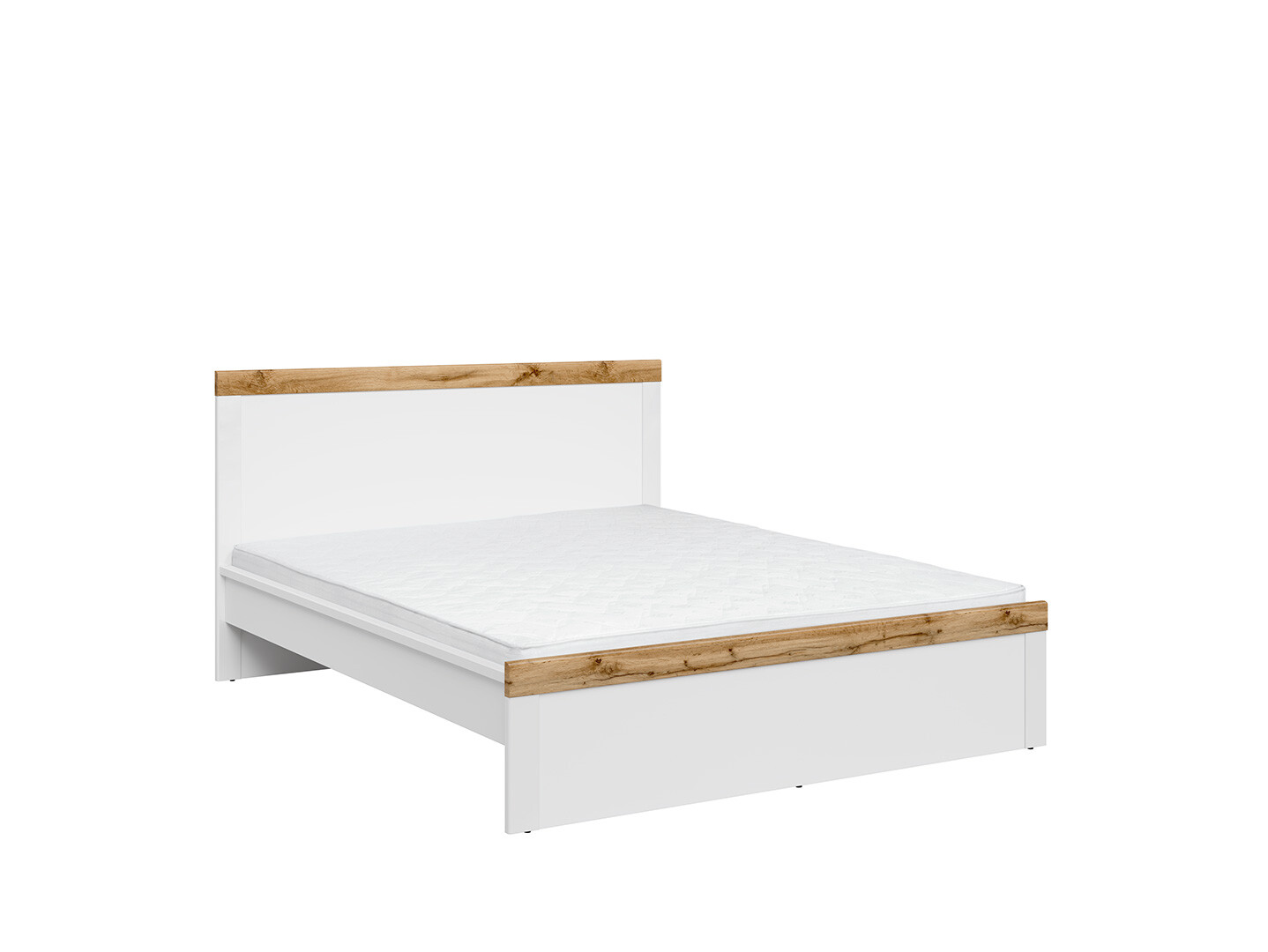 Posteľ HOLTEN LOZ/160 biely/dub wotan