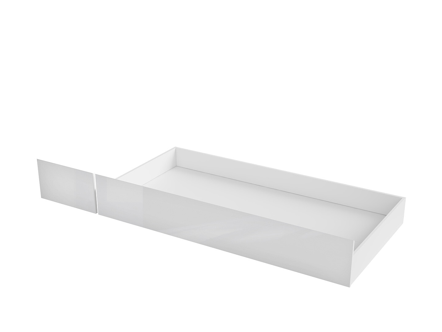 Zásuvka pod posteľ HOLTEN SZU biely/biely lesk