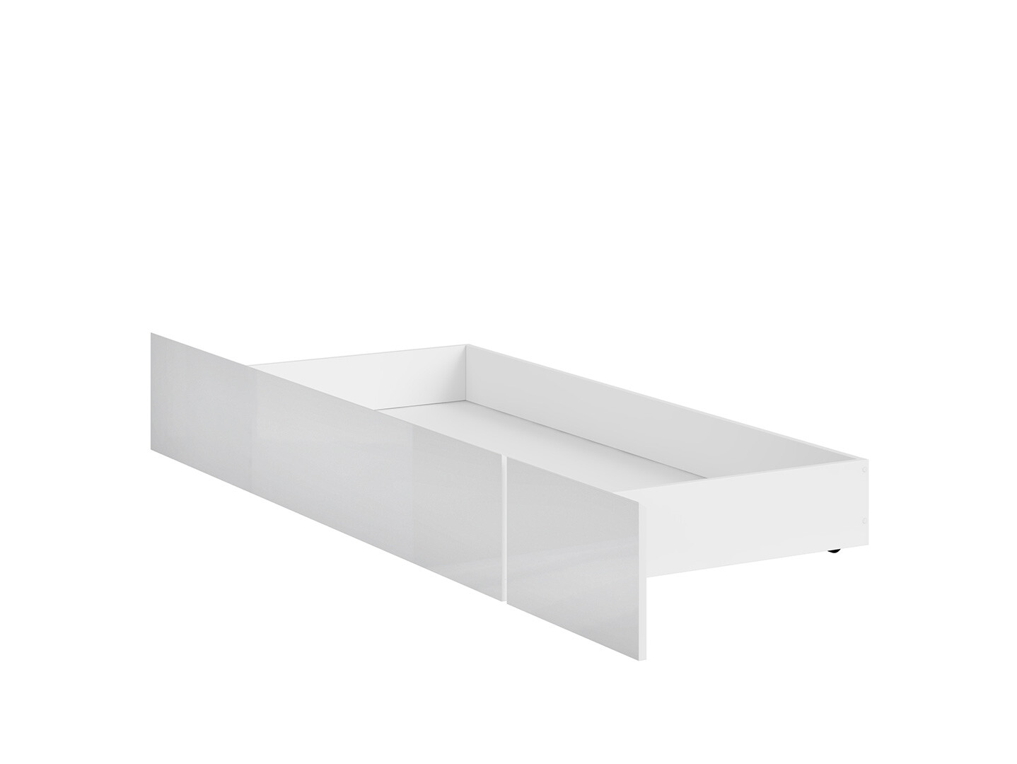 Zásuvka pod posteľ HOLTEN SZU biely/biely lesk