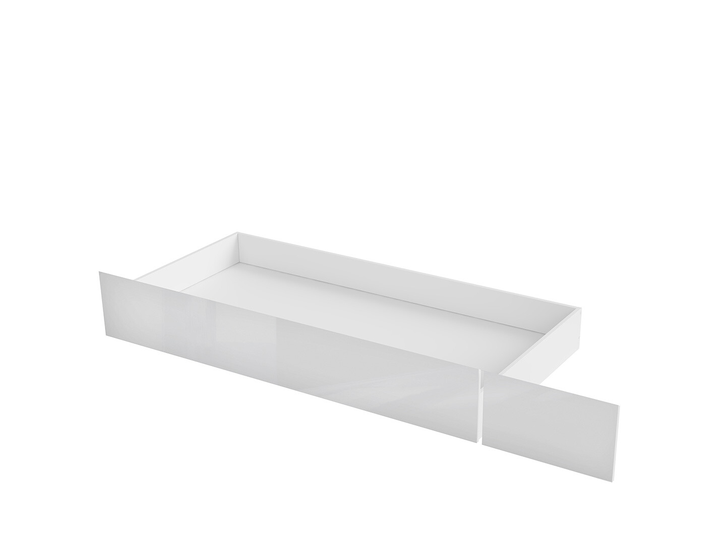 Zásuvka pod posteľ HOLTEN SZU biely/biely lesk