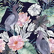 Print Akwarela Ptaki 01 Multicolor/ TX144 dub wotan