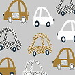 Print Auta 01 Brown Grey/TX002 buk prírodný