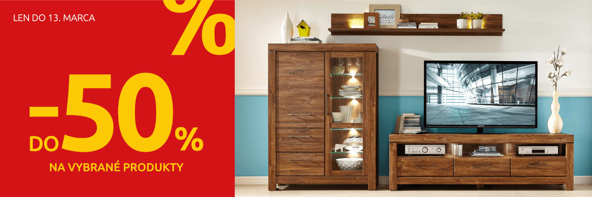 Vybraný nábytok a sedačky do -50%. Akcia platí do 13. marca 2024