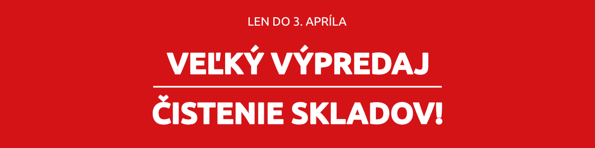 Veľký výpredaj - čistenie skladov! Do -50% na stovky produktov! Len do 3. apríla 2025.