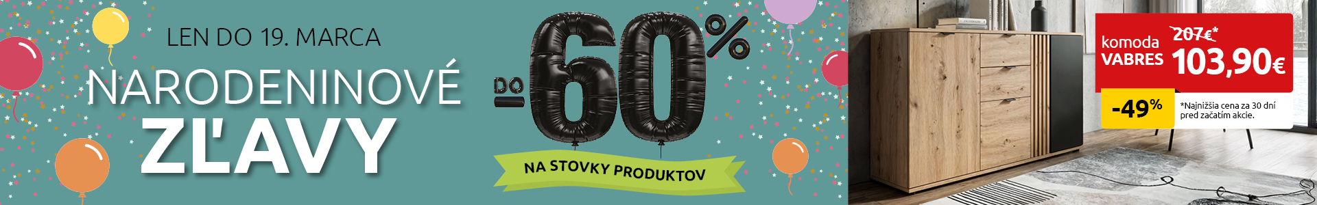 Narodeninové zľavy do -60% na stovky produktov. Len do 19. marca 2026.