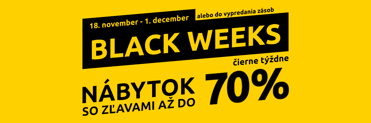 BLACK WEEKS. N8bytok so zľavami až do 70%. Akcia platí do 1.decembra 2022